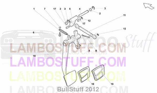 2009 Lamborghini GALLARDO LP 560-4 SPYDER EUROPE BRAKE PEDAL (721.05.00)
